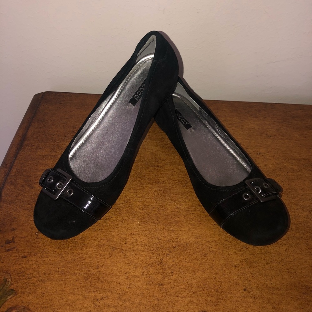Ecco suede ballet flats black 40